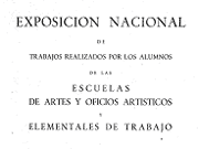 Cubierta del catálogo de la Exposición Nacional de Escuelas de Artes y Oficios. Madrid, 1945.